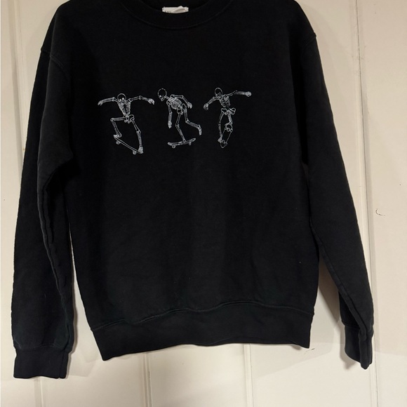 Full Tilt Black Skateboarding Skeleton Sweatshirt - Picture 1 of 5